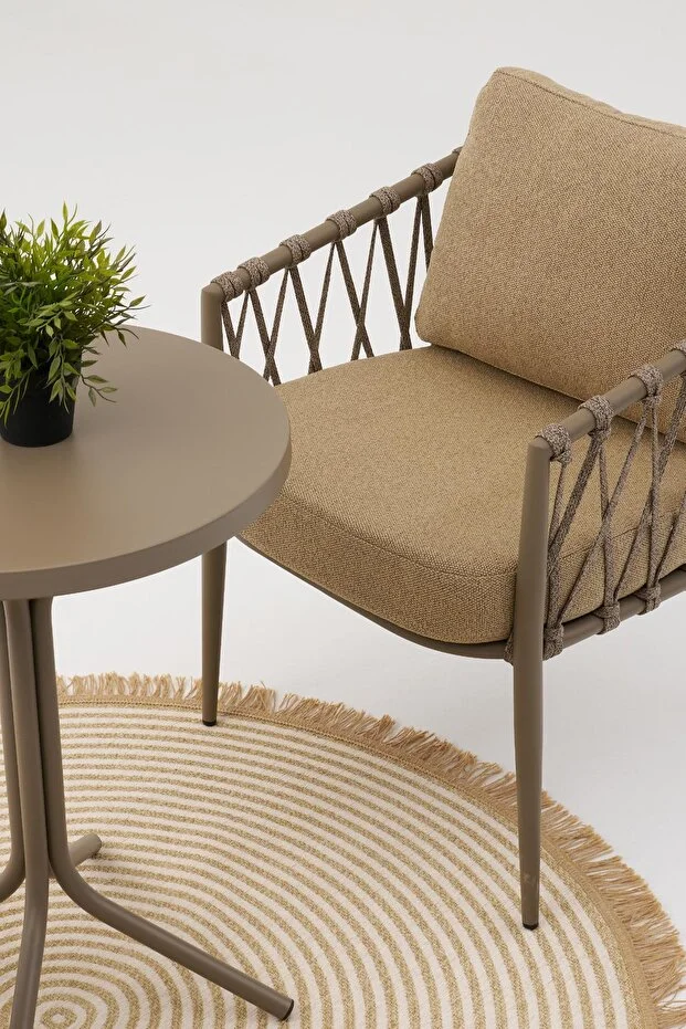 Rapunzel Bahçe Balkon Bistro Set CAPPUCİNO